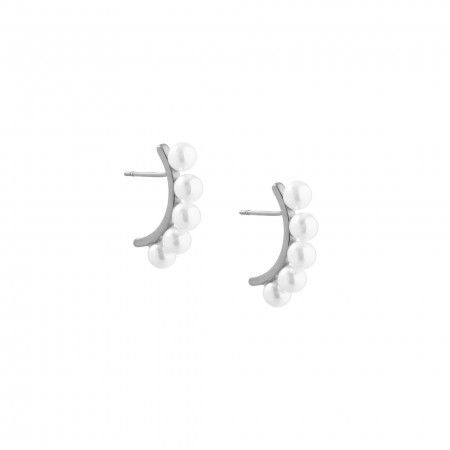 STEEL EARRINGS WITH PEARLS
