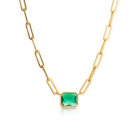 STEEL NECKLACE WITH ZIRCON