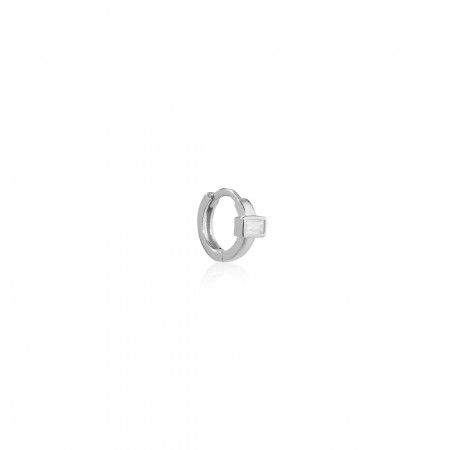 SILVER HOOP WITH ZIRCON