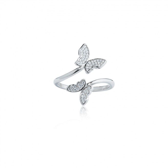 SILVER RING WITH BUTTERFLIES