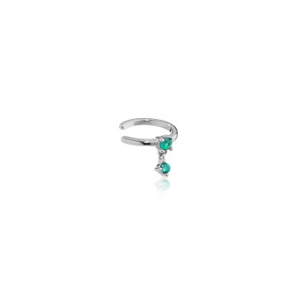 SILVER EAR CUFF WITH ZIRCONS