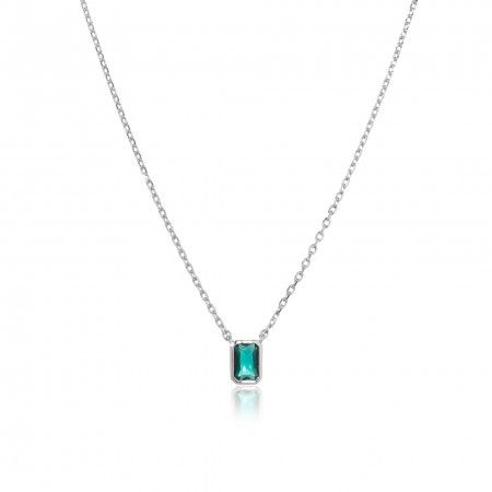 SILVER NECKLACE WITH ZIRCON