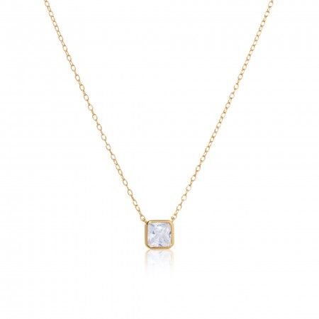 SILVER NECKLACE WITH ZIRCON