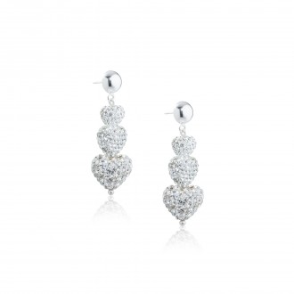 SILVER EARRINGS WITH HEARTS