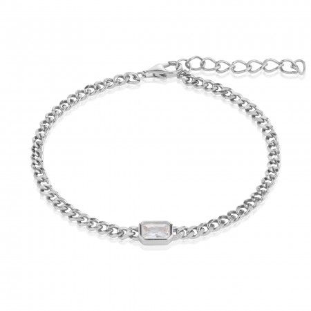 SILVER BRACELET WITH ZIRCON