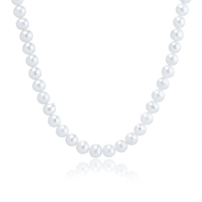 SILVER NECKLACE WITH PEARLS