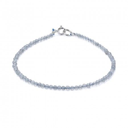 SILVER BRACELET WITH NATURAL STONES