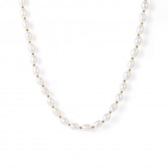 SILVER CHOKER WITH PEARLS