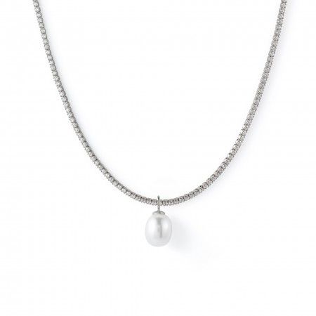 SILVER NECKLACE WITH PEARL