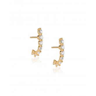SILVER HOOPS WITH ZIRCONS