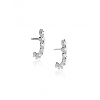 SILVER HOOPS WITH ZIRCONS