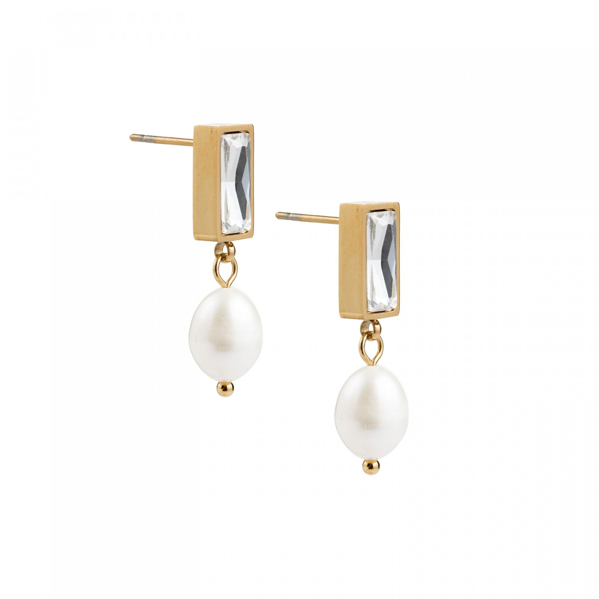 BRINCOS AÇO PÉROLA