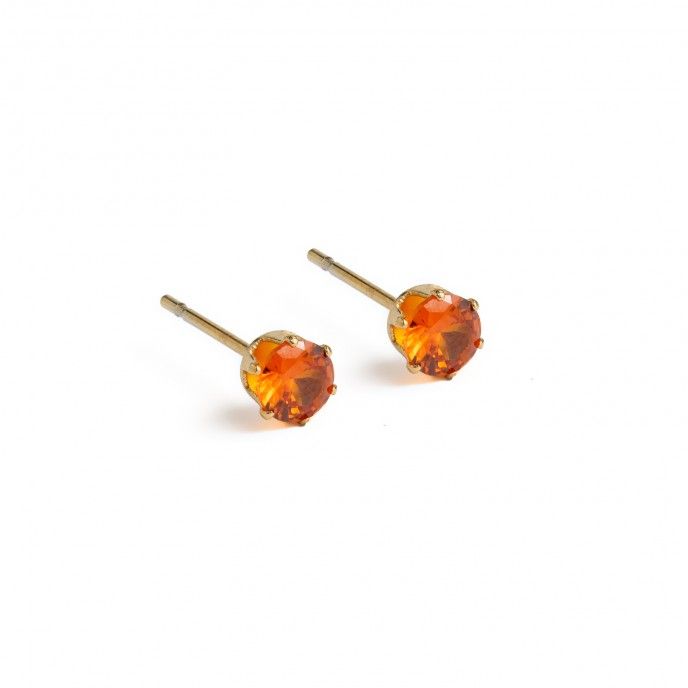 STEEL EARINGS WITH 4MM ZIRCON