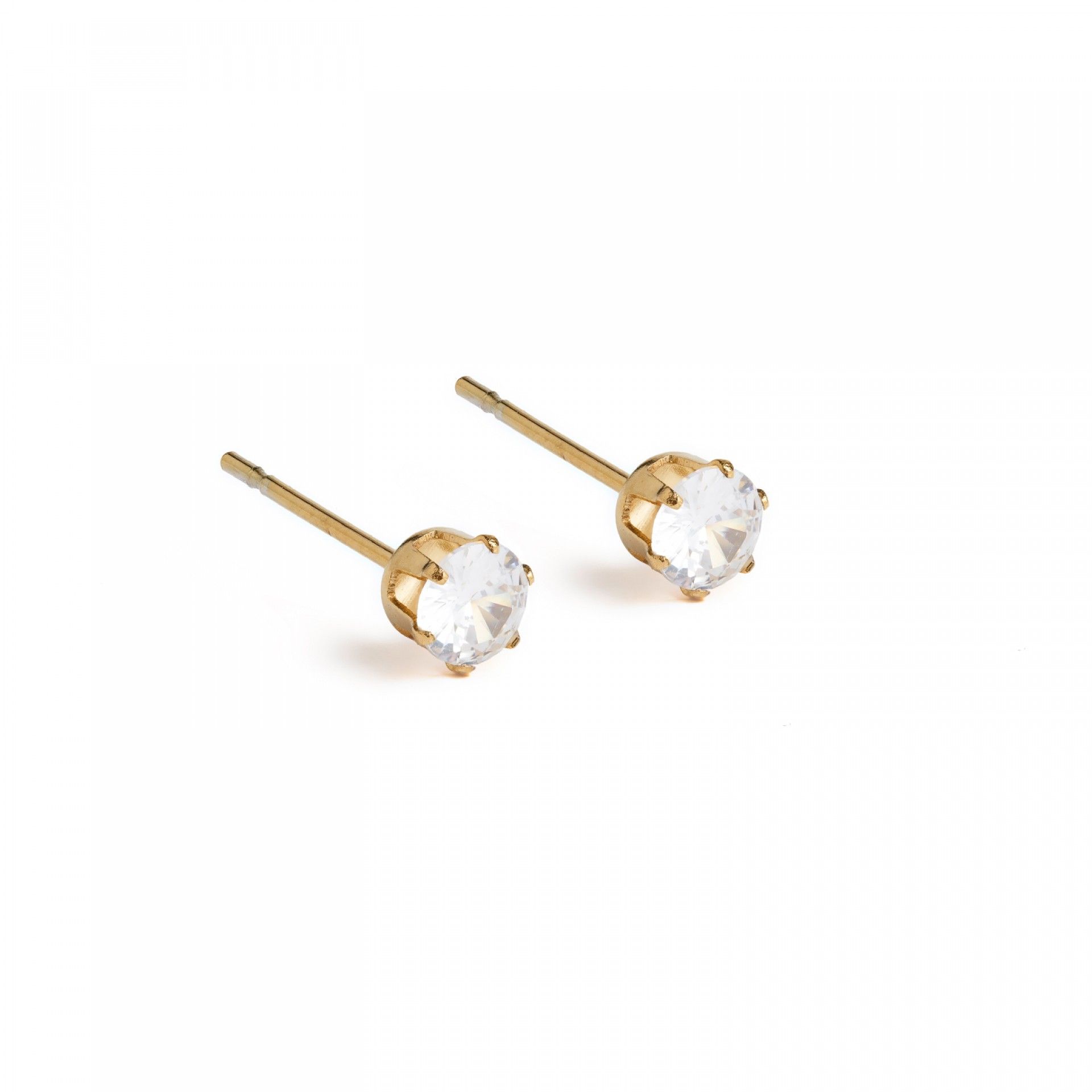 BRINCOS AÇO ZIRCÃO 4MM