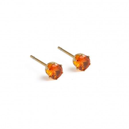 STEEL EARINGS WITH 4MM ZIRCON