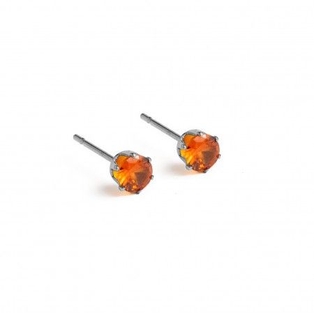 STEEL EARINGS WITH 4MM ZIRCON