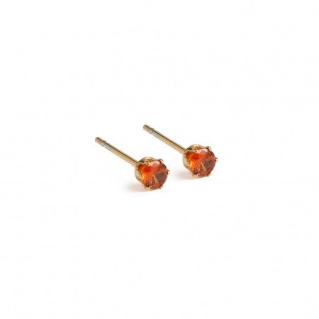 STEEL EARINGS WITH 3MM ZIRCON