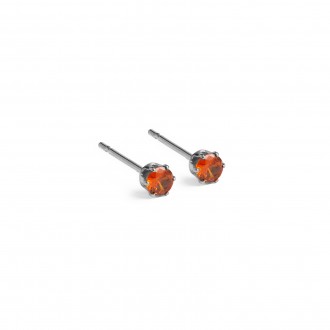 STEEL EARINGS WITH 3MM ZIRCON