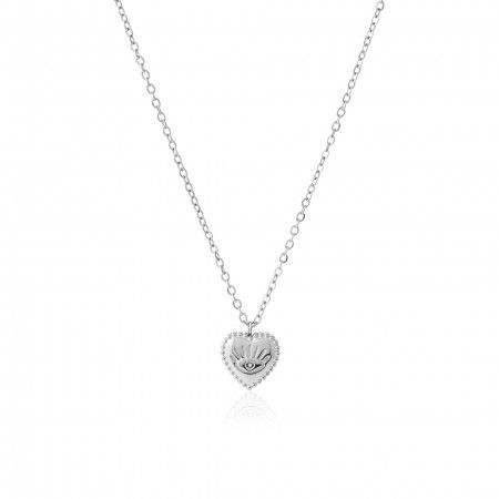COLLAR DE ACERO CORAZN/OJO