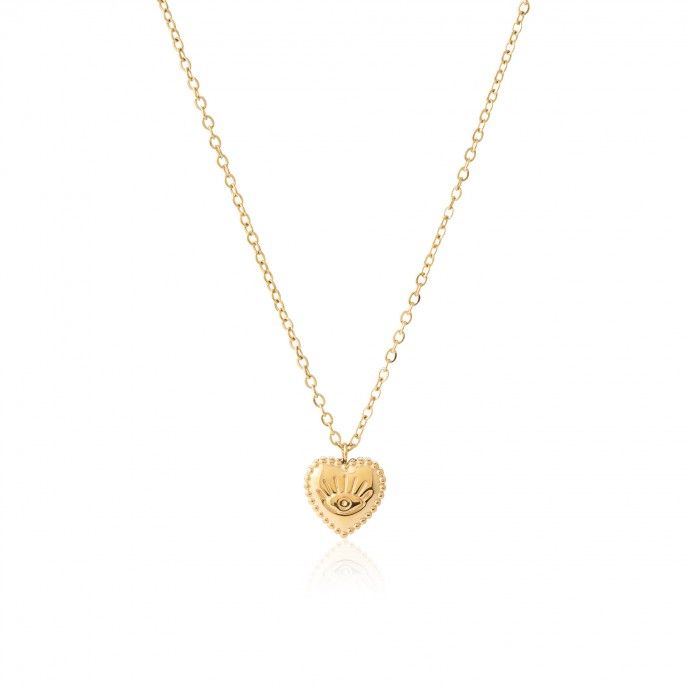 COLLAR DE ACERO CORAZN/OJO