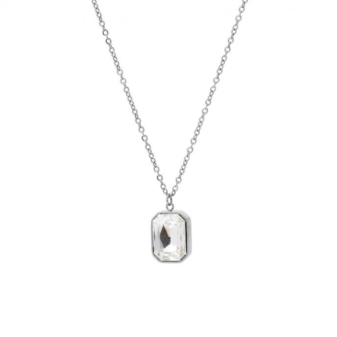 STEEL NECKLACE WITH ZIRCON