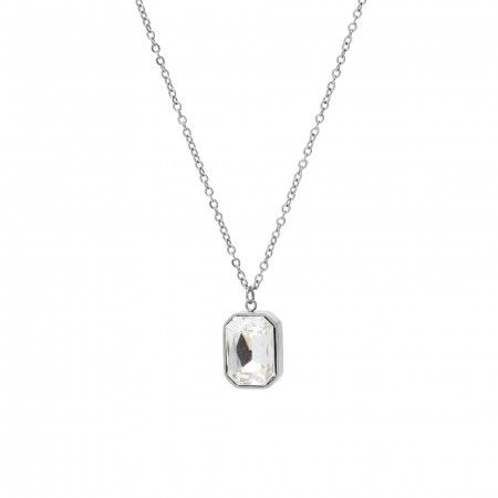 STEEL NECKLACE WITH ZIRCON