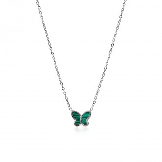 COLLAR DE ACERO CON MARIPOSA
