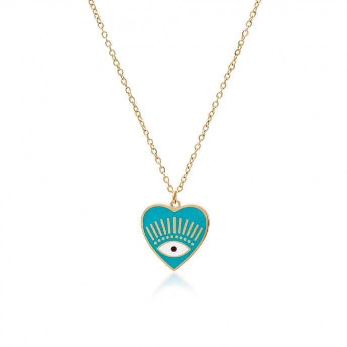 COLLAR DE ACERO CORAZN/OJO