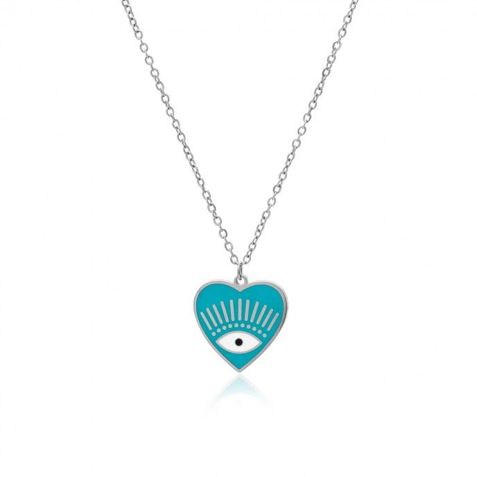 COLLAR DE ACERO CORAZN/OJO