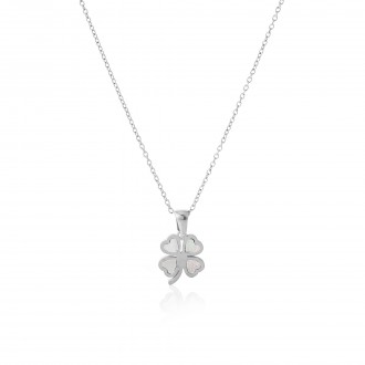 STEEL NECKLACE WITH CLOVER