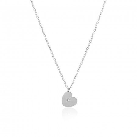 STEEL NECKLACE WITH HEART