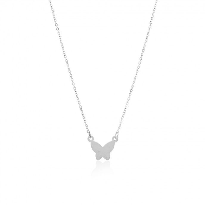 STEEL NECKLACE WITH BUTTERFLY