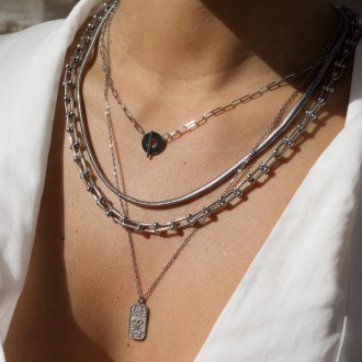 SNAKE STEEL NECKLACE - 45CM