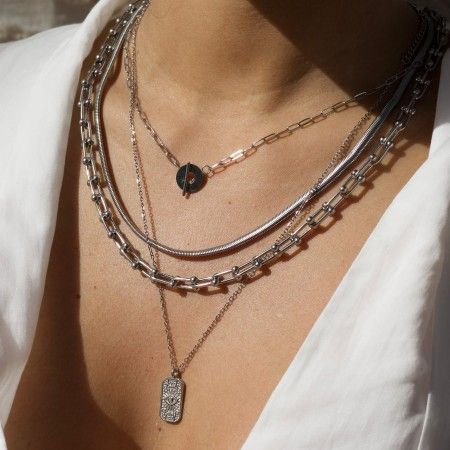 SNAKE STEEL NECKLACE - 45CM