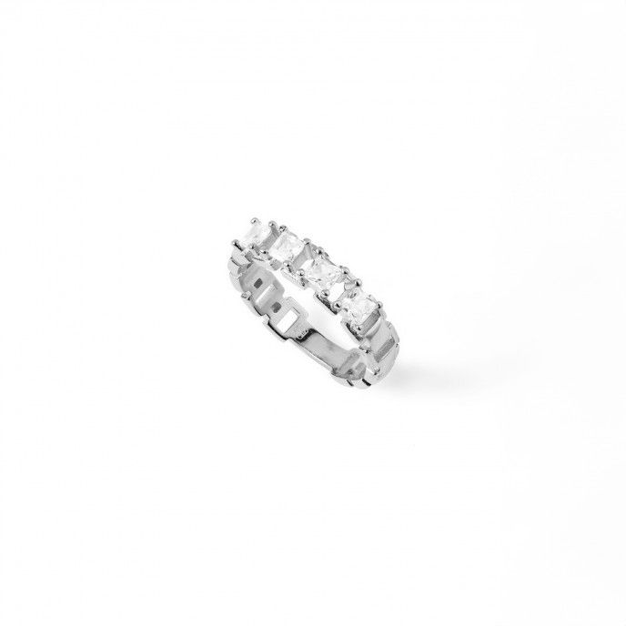 SILVER RING WITH ZIRCON