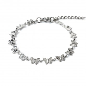 STEEL BRACELET WITH BUTTERFLIES