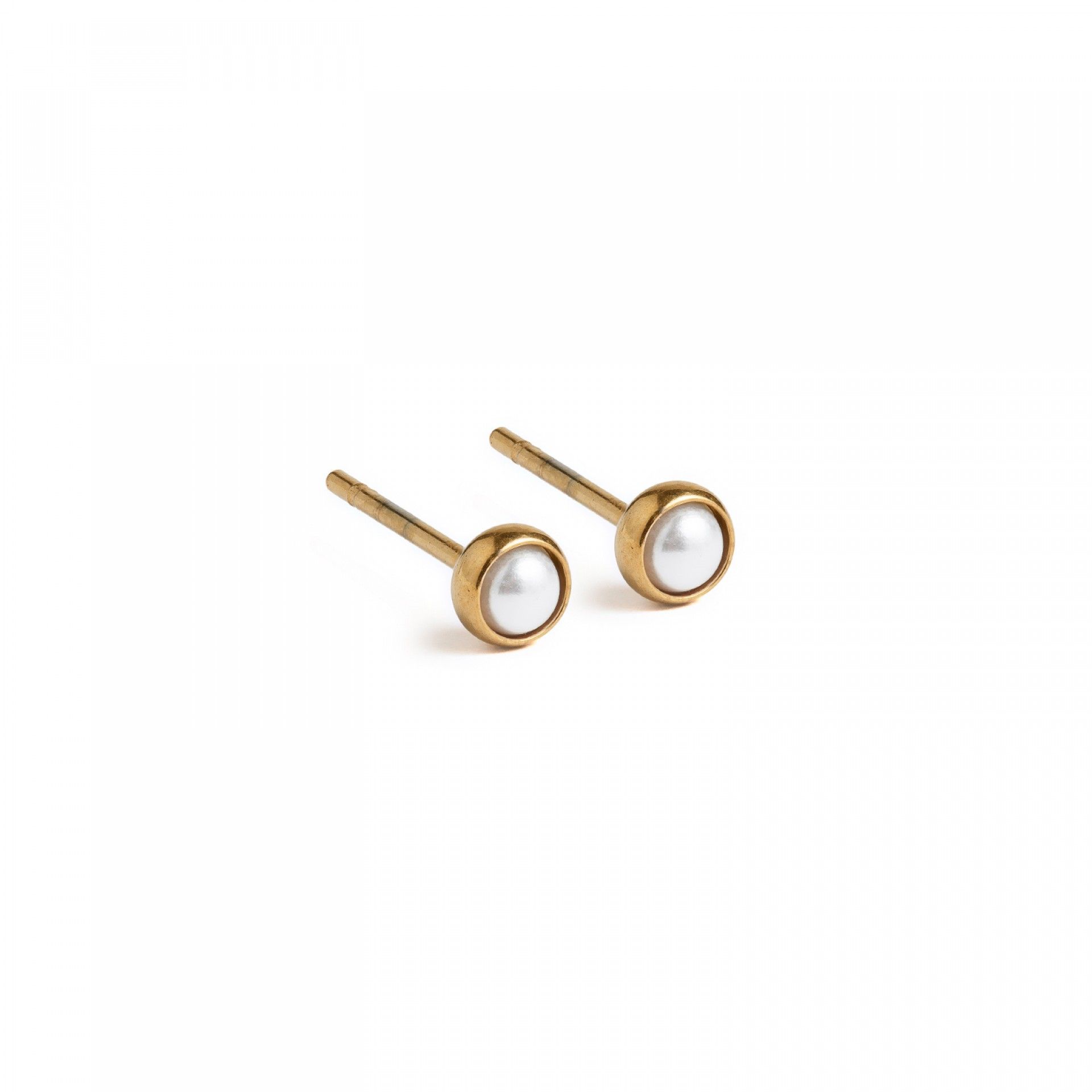 BRINCOS AÇO MINI PÉROLA