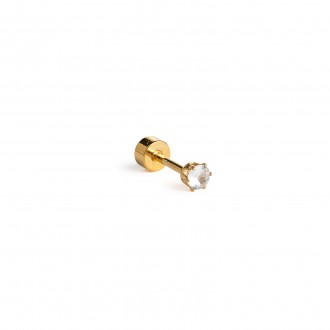 BRINCO ROSCA AÇO ZIRCÃO 3MM BRINCO ROSCA AÇO ZIRCÃO 3MM