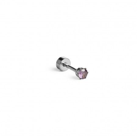 STEEL PIERCING WITH 3MM ZIRCON