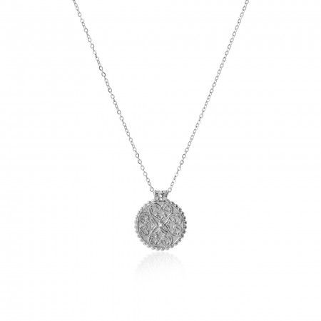 COLLAR DE ACERO CON COLGANTE REDONDO
