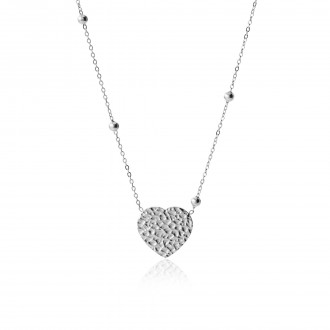COLLAR DE ACERO CON COLGANTE CORAZ�N