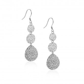 STEEL HAMMERED CIRCLE EARRINGS STEEL HAMMERED CIRCLE EARRINGS