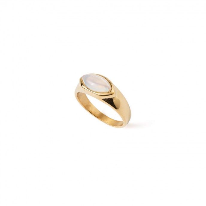 STEEL RING WITH STONE