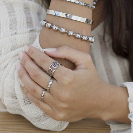 ANEL AÇO TREVOS ANEL AÇO TREVOS