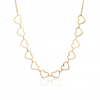 STEEL NECKLACE WITH HEARTS