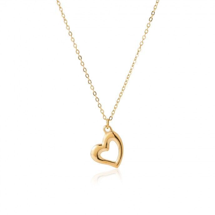 COLLAR DE ACERO CON COLGANTE CORAZN