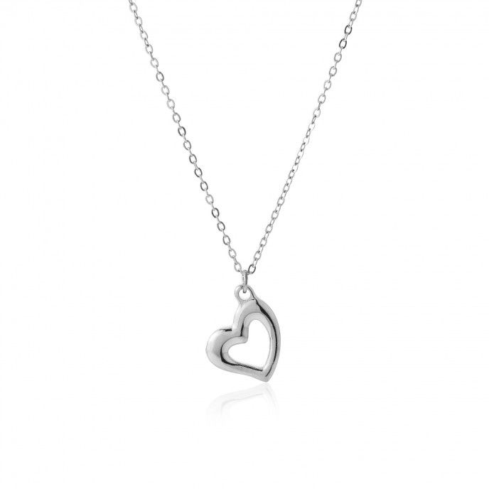 COLLAR DE ACERO CON COLGANTE CORAZN