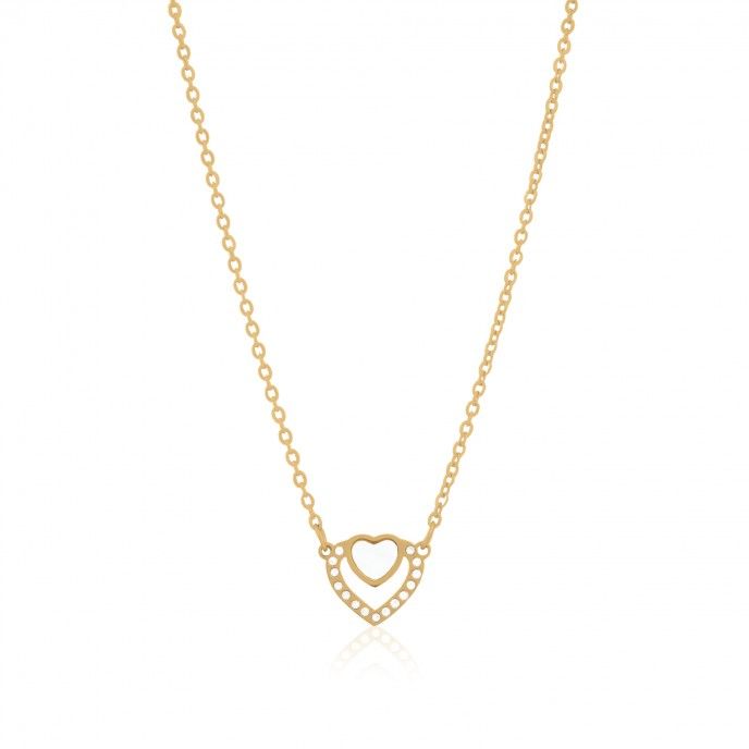 STEEL NEKLACE WITH TWO HEARTS