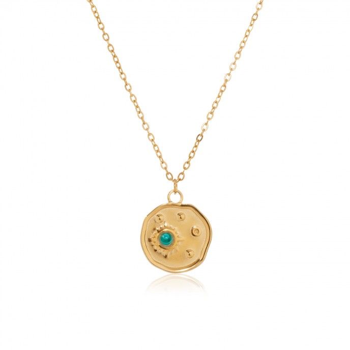 STEEL NECKLACE WITH SUN PENDANT