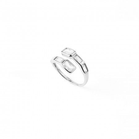 SILVER RING WITH ZIRCONS